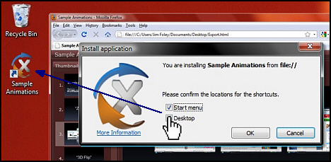 Convexion allows you to install a running web presentation to your desktop for offline viewing.